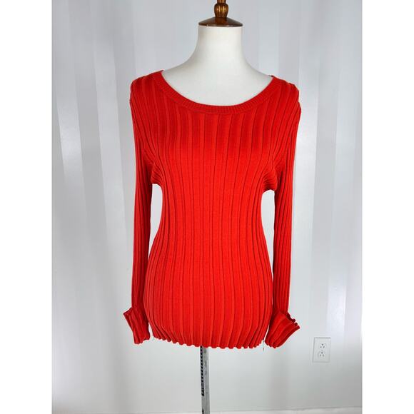 APPRAISAL Women’s Burnt Orange Ribbed Sweater Sz L - Picture 1 of 11